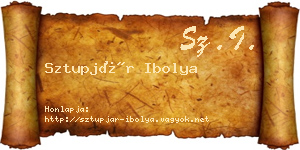 Sztupjár Ibolya névjegykártya
